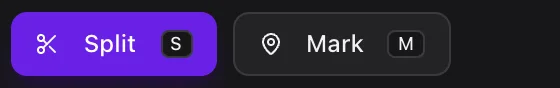 Cutting buttons below the player