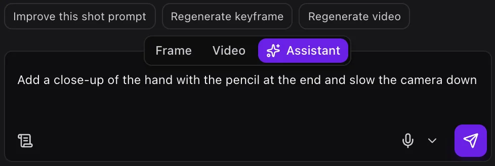 A task for the shot assistant
