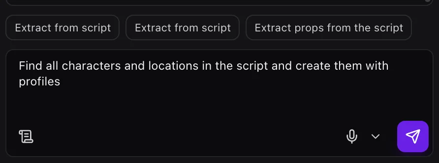 A task in the “Ask the assistant…” field